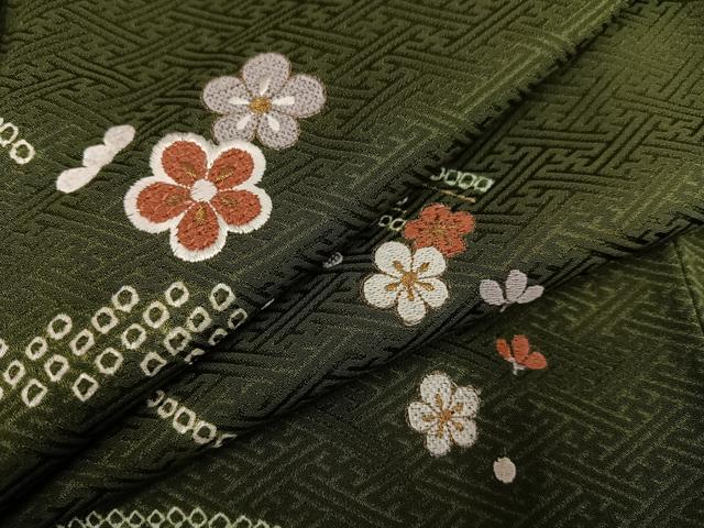 平和屋着物●訪問着　絞り　刺繍　梅　正絹　逸品　AABB1473ph