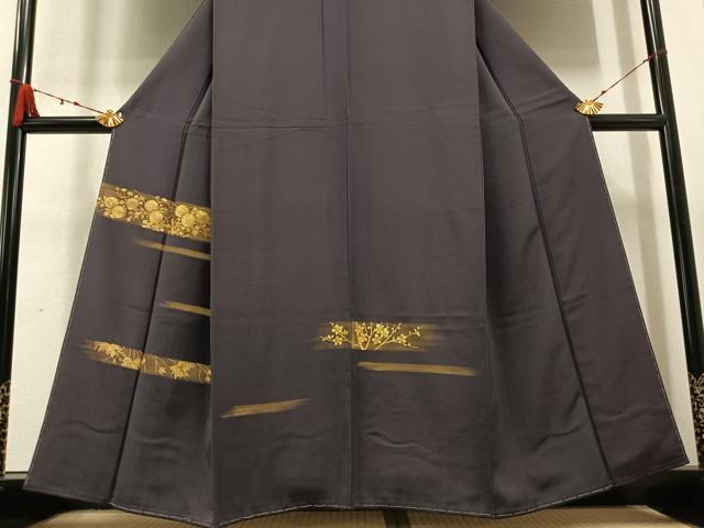 平和屋着物●訪問着　手描き　草花文　金彩　正絹　逸品　未使用　AABB1486ph