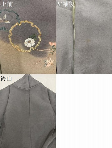 平和屋着物●訪問着　刺繍　雪輪草花文　正絹　逸品　AABB1487ph