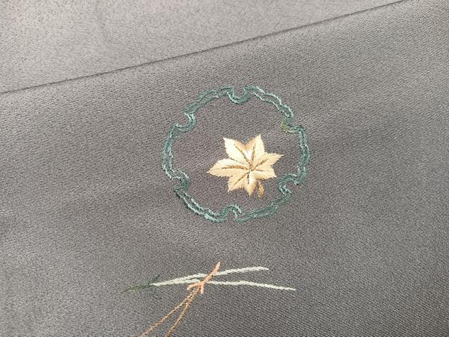 平和屋着物●訪問着　刺繍　雪輪草花文　正絹　逸品　AABB1487ph