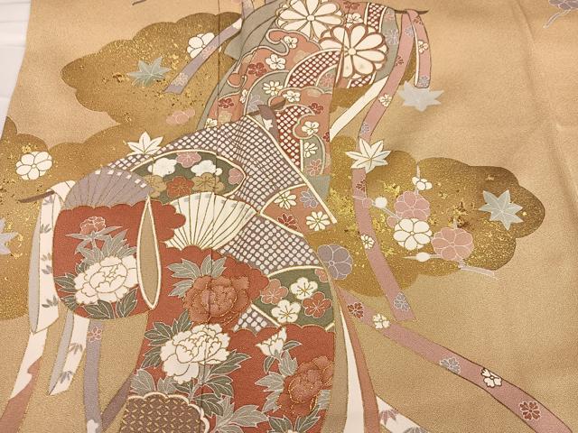 平和屋着物●訪問着　友禅　駒刺繍　誰が袖花文　正絹　逸品　未使用　AABB1489ph