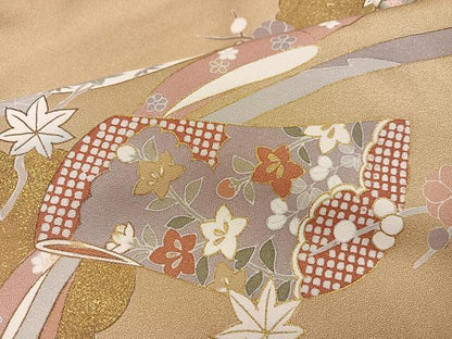 平和屋着物●訪問着　友禅　駒刺繍　誰が袖花文　正絹　逸品　未使用　AABB1489ph
