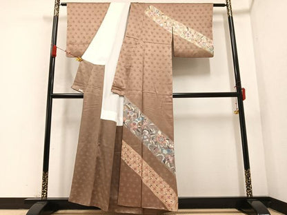 平和屋着物●訪問着　花蝶文　金彩　正絹　逸品　AABB1497ph