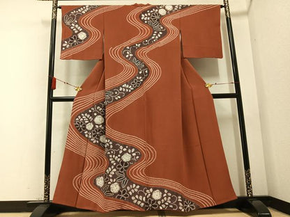 平和屋着物●訪問着　辻が花　絞り　正絹　逸品　AABB1505ph