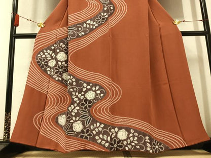 平和屋着物●訪問着　辻が花　絞り　正絹　逸品　AABB1505ph