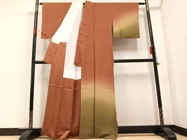 平和屋着物●訪問着 江戸小紋 鮫小紋柄 暈し染め 正絹 逸品 未使用 AABB1506ph