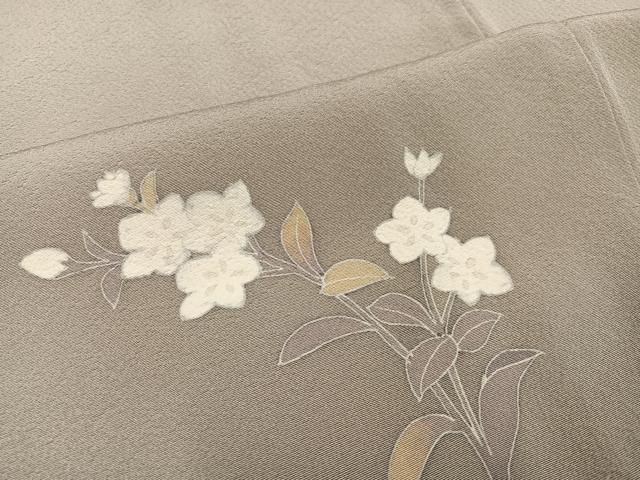 平和屋着物●京加賀友禅　百貫達雄　訪問着　枝花文　暈し染め　正絹　逸品　AABB1516ph