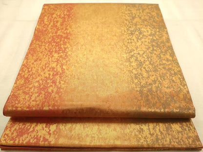 平和屋着物◎六通柄袋帯 霞文 金糸 正絹 逸品 AABB1540dt