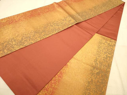 平和屋着物◎六通柄袋帯 霞文 金糸 正絹 逸品 AABB1540dt