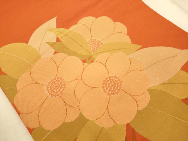 平和屋着物◎六通柄袋帯 草花文 正絹 逸品 AABB1544dt