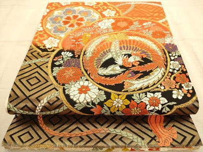 平和屋着物◎六通柄袋帯　唐織　能衣　万葉錦　金糸　正絹　逸品　AABB1568dt