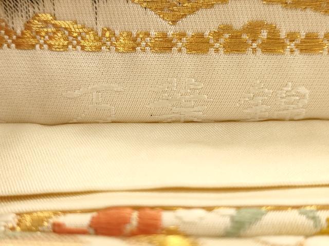 平和屋着物◎六通柄袋帯　唐織　能衣　万葉錦　金糸　正絹　逸品　AABB1568dt