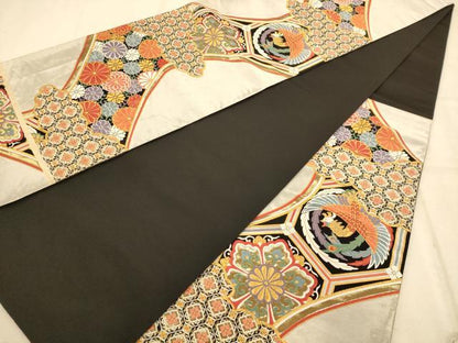 平和屋着物◎六通柄袋帯　唐織　鳳凰花文　金糸　正絹　逸品　AABB1571dt