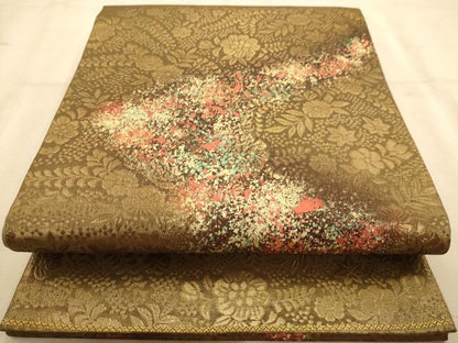 平和屋着物◎太鼓柄袋帯　流水文　金彩　正絹　逸品　AABB1583dt
