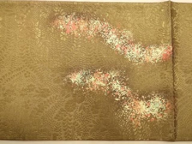 平和屋着物◎太鼓柄袋帯　流水文　金彩　正絹　逸品　AABB1583dt