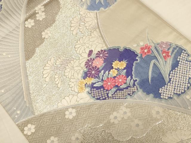 平和屋着物◎六通柄袋帯 唐織 慶長彩華 銀糸 正絹 逸品 AABB1601dt
