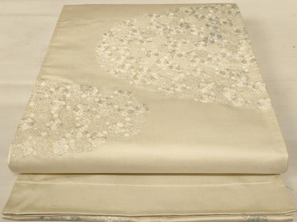 平和屋着物◎西陣 太鼓柄袋帯 唐織 草花文 正絹 逸品 AABB1614dt