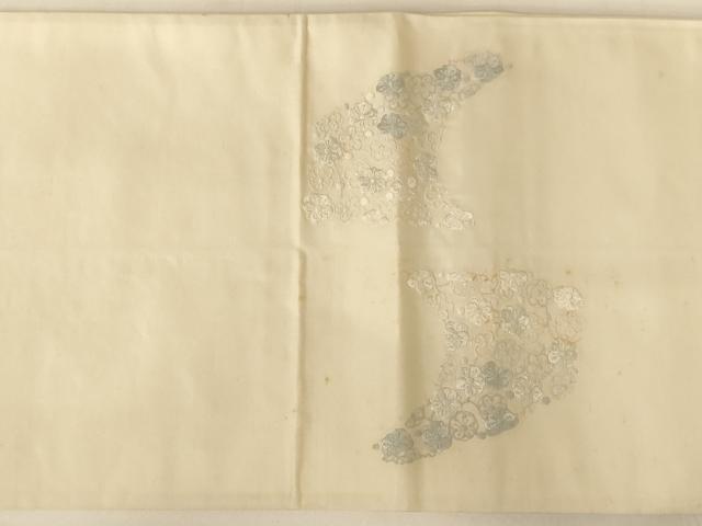 平和屋着物◎西陣 太鼓柄袋帯 唐織 草花文 正絹 逸品 AABB1614dt