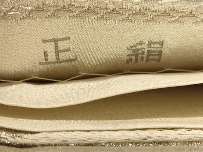 平和屋着物◎六通柄袋帯 風景文 プラチナ銀箔二重織 正絹 逸品 AABB1627dt