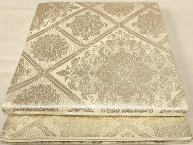 平和屋着物◎六通柄袋帯 嵐山 純銀箔 正絹 逸品 AABB1630dt