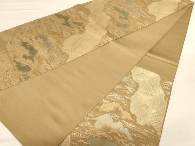 平和屋着物◎西陣 六通柄袋帯 霞文 金糸 正絹 逸品 AABB1633dt