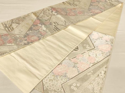 平和屋着物◎六通柄袋帯　唐織　彩華精繍文　プラチナ箔　正絹　逸品　AABB1658dt