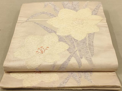 平和屋着物◎六通柄袋帯　草花文　正絹　逸品　AABB1667dt