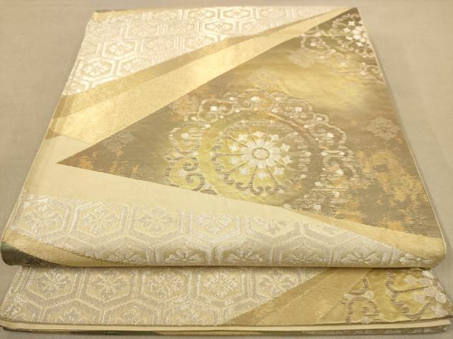 平和屋着物◎六通柄袋帯　舞花文　金銀糸　正絹　逸品　AABB1672dt