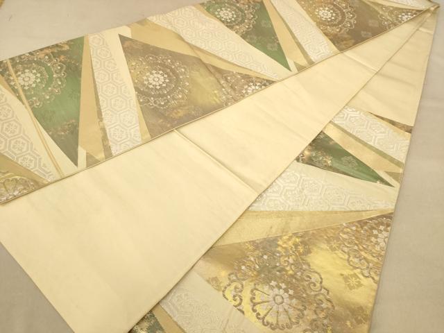 平和屋着物◎六通柄袋帯　舞花文　金銀糸　正絹　逸品　AABB1672dt
