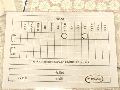 平和屋着物◎六通柄袋帯　唐織　草花文　銀糸　正絹　逸品　AABB1678dt