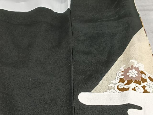 平和屋着物■豪華黒留袖　刺繍　正倉院花鳥文　金彩　金銀糸　正絹　逸品　AABB1942mf