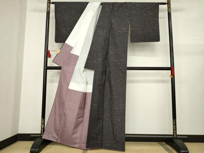 平和屋着物●本場大島紬 笹竹文 正絹 逸品 AABB1967ck