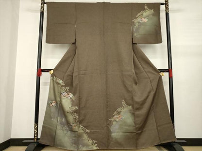 平和屋着物●訪問着 地紙吉祥花文 丹後ちりめん 反端付き 正絹 逸品 AABB1995ck