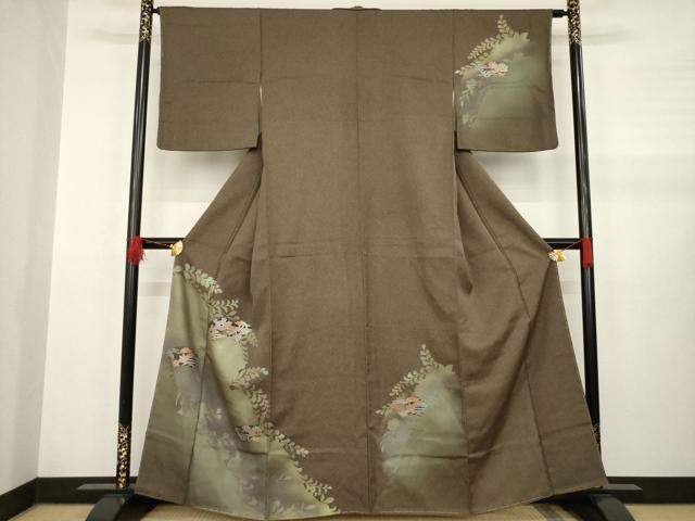 平和屋着物●訪問着 地紙吉祥花文 丹後ちりめん 反端付き 正絹 逸品 AABB1995ck