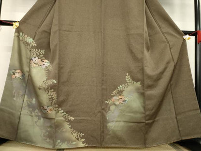 平和屋着物●訪問着 地紙吉祥花文 丹後ちりめん 反端付き 正絹 逸品 AABB1995ck