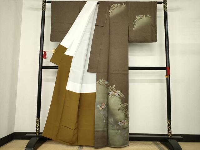 平和屋着物●訪問着 地紙吉祥花文 丹後ちりめん 反端付き 正絹 逸品 AABB1995ck