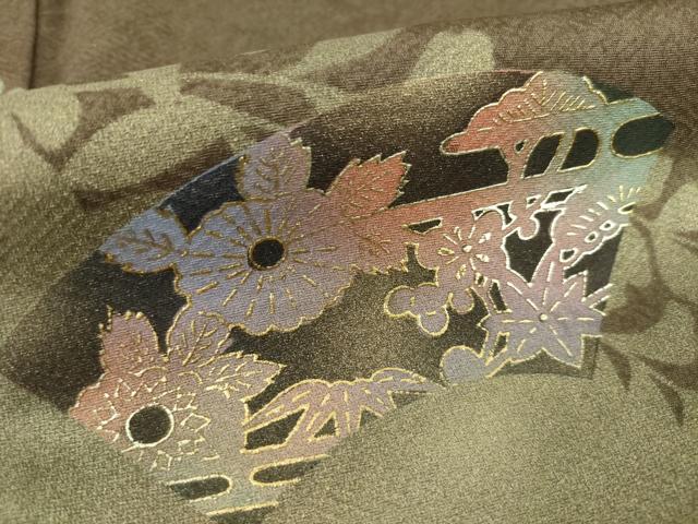 平和屋着物●訪問着 地紙吉祥花文 丹後ちりめん 反端付き 正絹 逸品 AABB1995ck