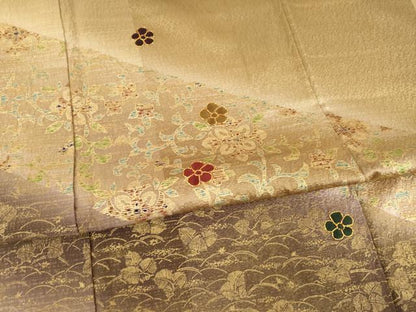 平和屋着物●訪問着　駒刺繍　花唐草文　金彩　正絹　逸品　AABB2013ck