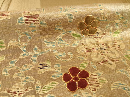 平和屋着物●訪問着　駒刺繍　花唐草文　金彩　正絹　逸品　AABB2013ck