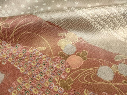 平和屋着物●訪問着 絞り 刺繍 流水花籬文 金彩 正絹 逸品 未使用 AABB2014ck