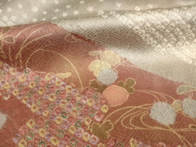 平和屋着物●訪問着 絞り 刺繍 流水花籬文 金彩 正絹 逸品 未使用 AABB2014ck