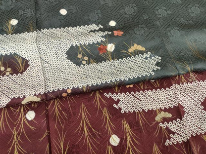 平和屋着物●訪問着　絞り　刺繍　エ霞花文　金彩　正絹　逸品　AABB2026ck