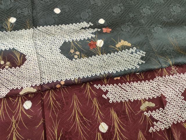 平和屋着物●訪問着　絞り　刺繍　エ霞花文　金彩　正絹　逸品　AABB2026ck