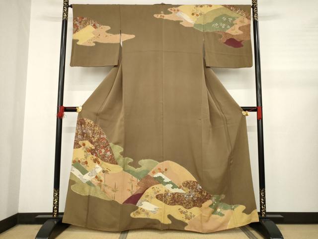 平和屋着物●訪問着 道長花文 金彩 正絹 逸品 AABB2027ck