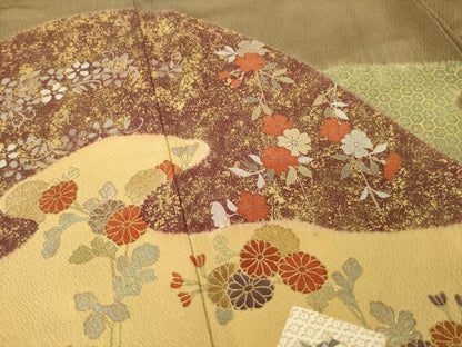平和屋着物●訪問着 道長花文 金彩 正絹 逸品 AABB2027ck
