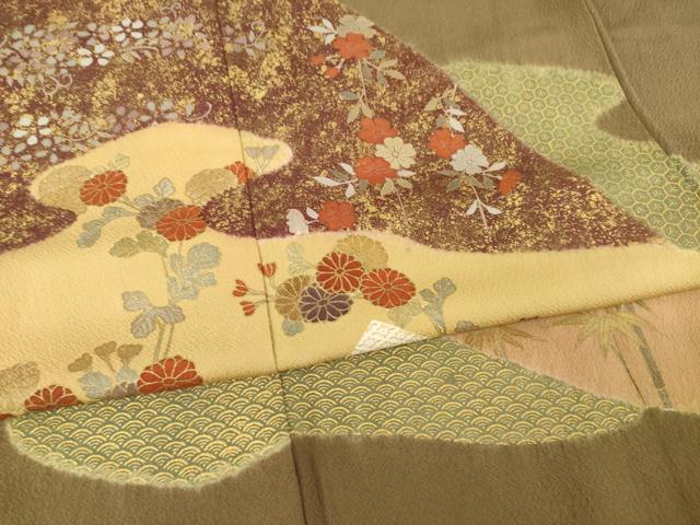 平和屋着物●訪問着 道長花文 金彩 正絹 逸品 AABB2027ck