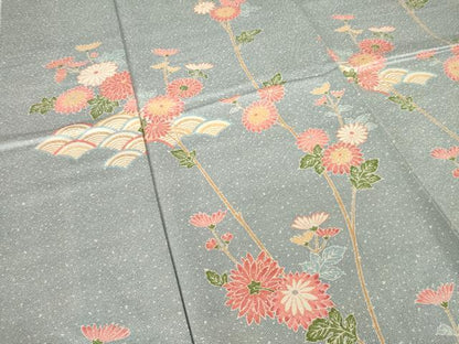平和屋着物●訪問着 青海波花文 正絹 逸品 AABB2037ck