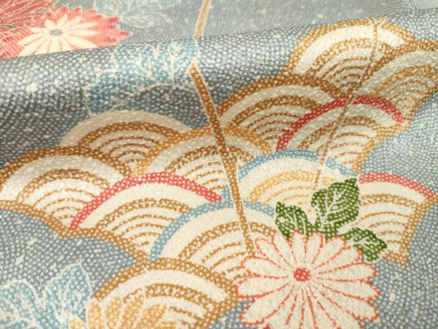 平和屋着物●訪問着 青海波花文 正絹 逸品 AABB2037ck