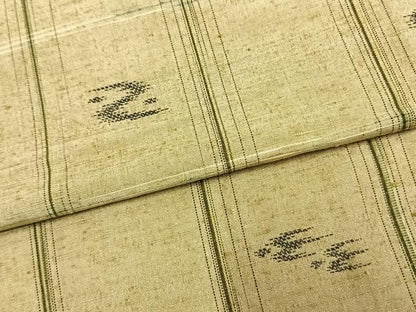 平和屋着物▽上質な紬 単衣 絣柄 正絹 逸品 AABB2043fy
