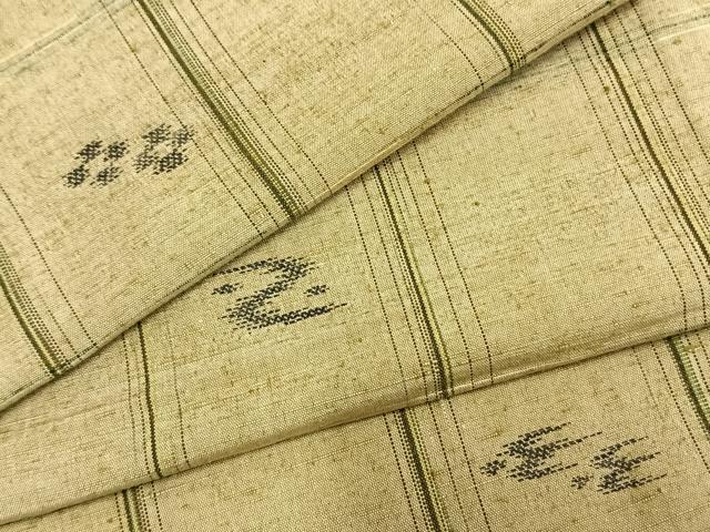 平和屋着物▽上質な紬 単衣 絣柄 正絹 逸品 AABB2043fy